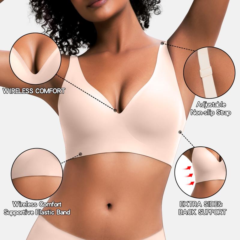 Bravella Viral Jelly Wireless Seamless Deep V Push Up Bra